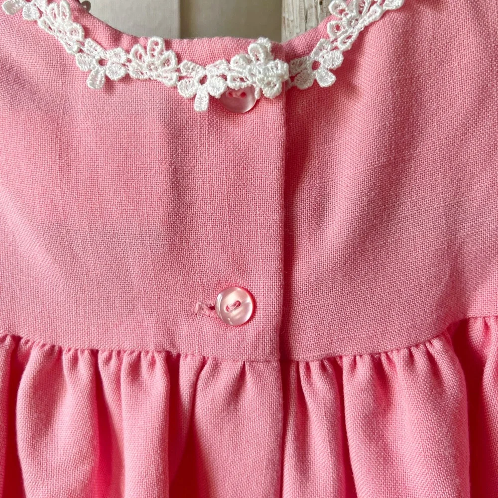 Rare Editions Toddler Light Coral Short Puff Sleeve Dress Sz 24 Mo